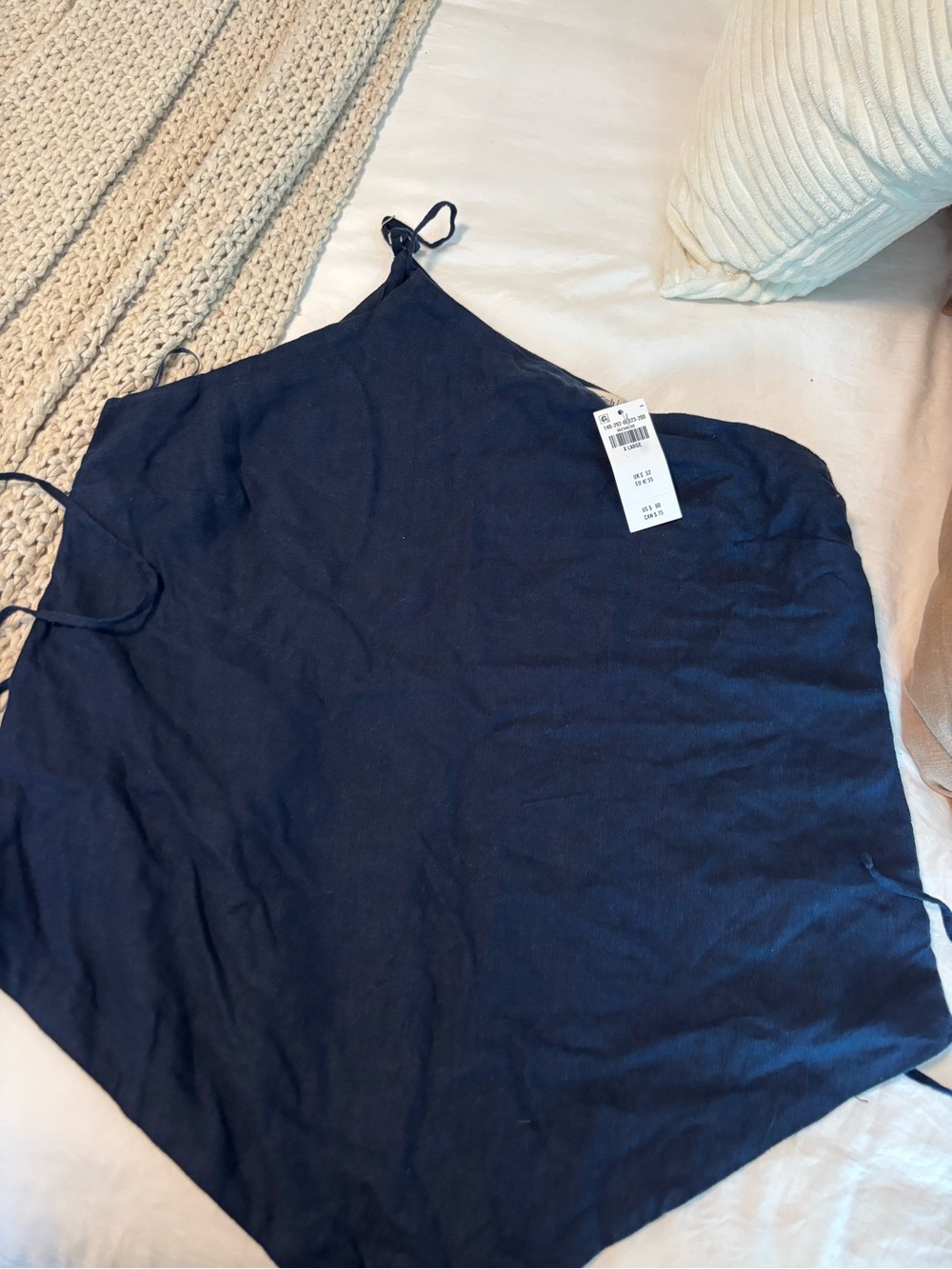 Abercrombie & Fitch Navy Blue One-Shoulder Asymmetrical Top